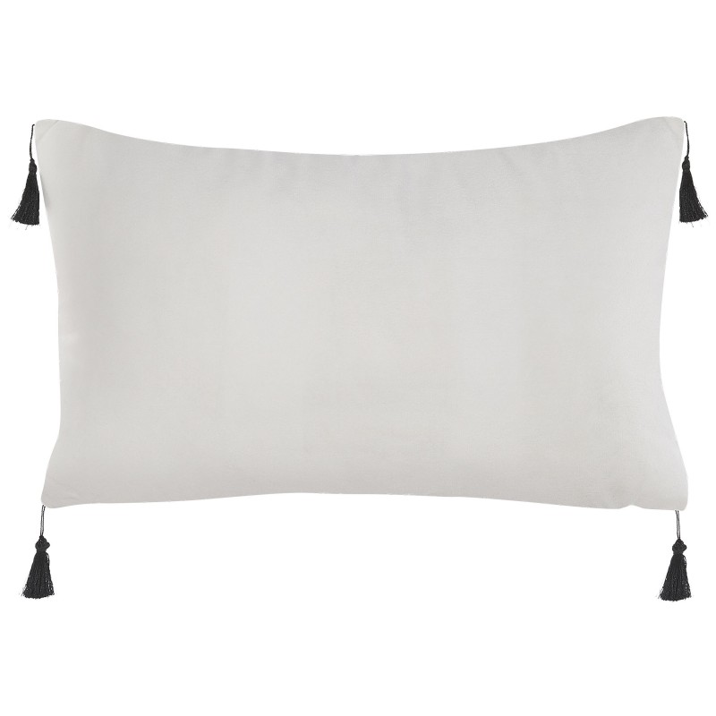 Zestaw 2 poduszek dekoracyjnych SCHEFFLERA Welur 30 x 50 cm Biały Wzór geometryczny