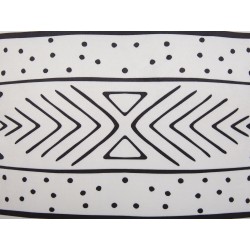 Zestaw 2 poduszek dekoracyjnych SCHEFFLERA Welur 30 x 50 cm Biały Wzór geometryczny