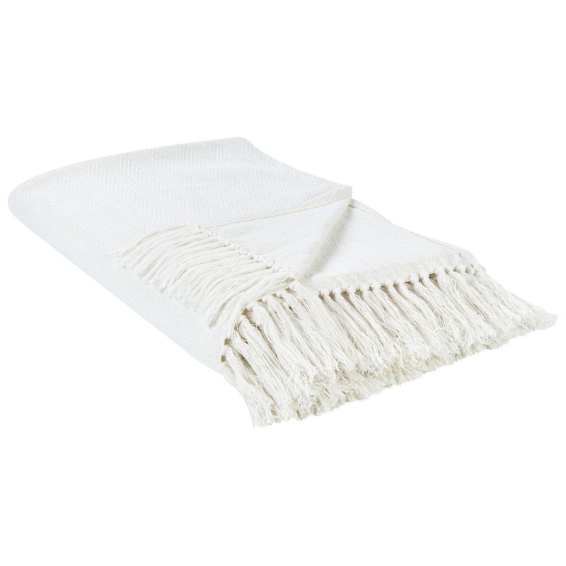 Koc AMPARA Bawełna 220 x 240 cm Złamana biel