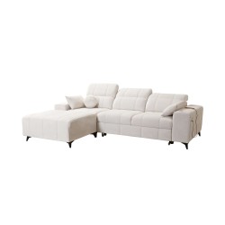 Ballagio I corner sofa with a sleeping function made from Plecionka fabric, Spring 1102 - beauty and functionality in one!