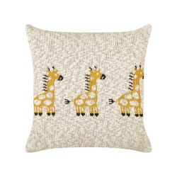 2 bawełniane poduszki dla dzieci w żyrafy 45 x 45 cm beżowe CHILARI