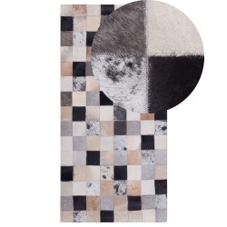 Dywan patchwork skórzany 80 x 150 cm wielokolorowy RIZE