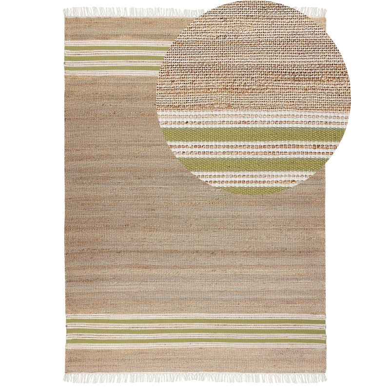 Dywan z juty 160 x 230 cm beżowo-zielony MIRZA