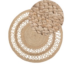Dywan okrągły z juty ø 120 cm beżowy DIKILI