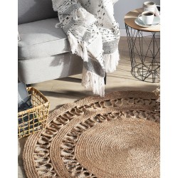 Dywan okrągły z juty ø 120 cm beżowy DIKILI