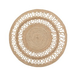 Dywan okrągły z juty ø 120 cm beżowy DIKILI