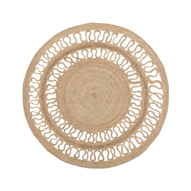 Dywan okrągły z juty ø 120 cm beżowy DIKILI