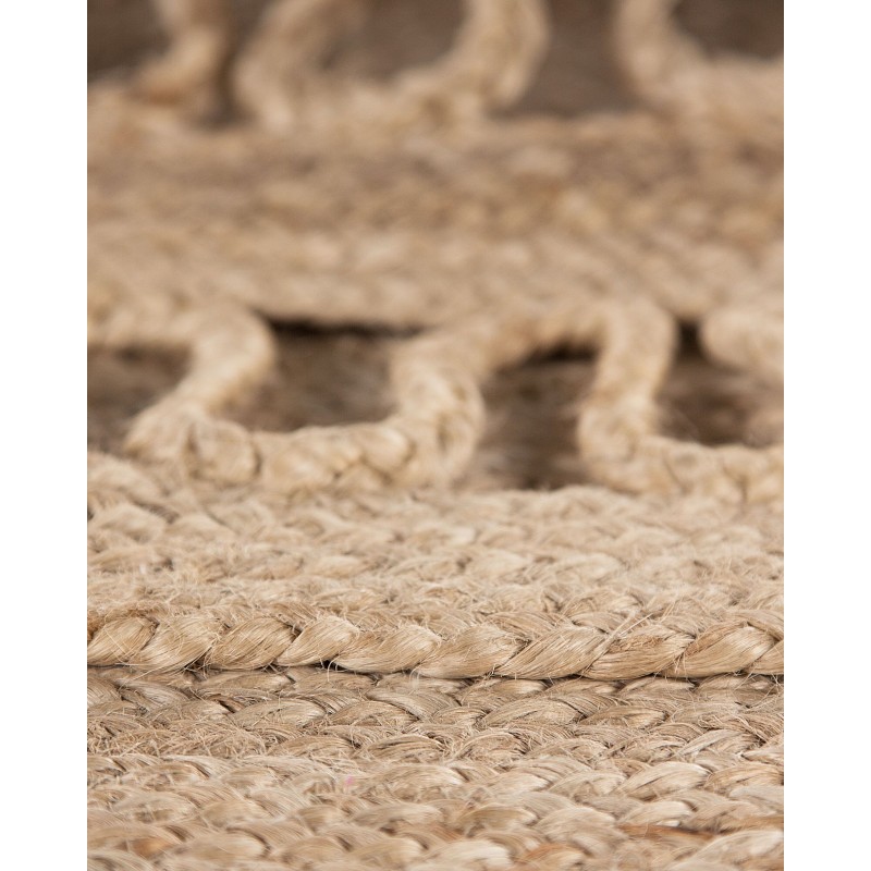 Dywan okrągły z juty ø 120 cm beżowy DIKILI