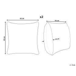 Zestaw 2 poduszek dekoracyjnych MILLET Sztruks 43 x 43 cm Różowy Wzór geometryczny