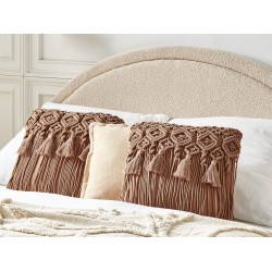 Zestaw 2 poduszek dekoracyjnych BAMIAN Bawełna 45 x 45 cm Jasnobrązowy Wzór geometryczny