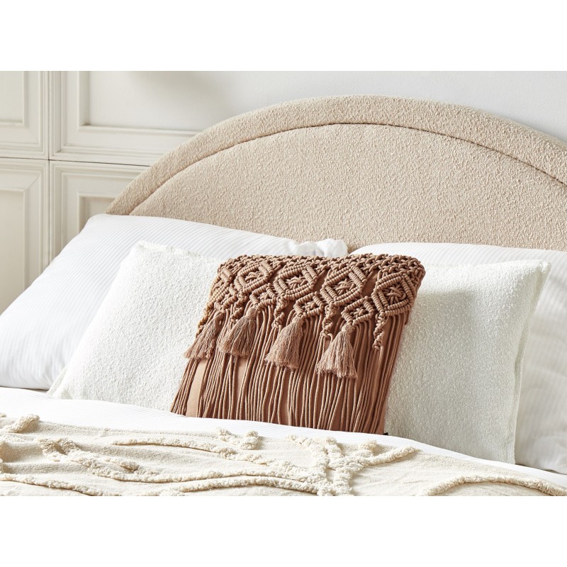 Zestaw 2 poduszek dekoracyjnych BAMIAN Bawełna 45 x 45 cm Jasnobrązowy Wzór geometryczny