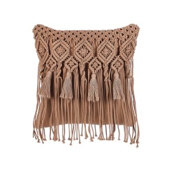 Zestaw 2 poduszek dekoracyjnych BAMIAN Bawełna 45 x 45 cm Jasnobrązowy Wzór geometryczny