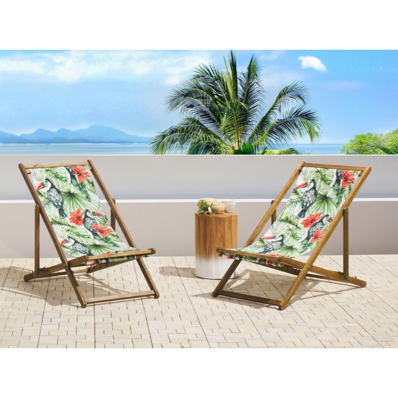 Zestaw 2 wymiennych tkanin do leżaków ogrodowych ANZIO/AVELLINO Kolorowy