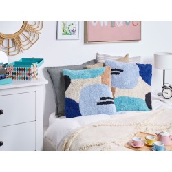 Zestaw 2 poduszek dekoracyjnych DAHLIA Bawełna 45 x 45 cm Kolorowy Wzór geometryczny