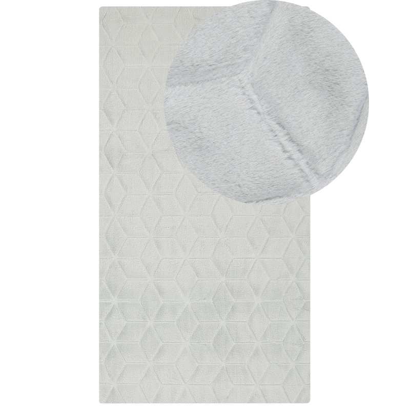 Dywan sztuczne futro królika 80 x 150 cm miętowy szary THATTA