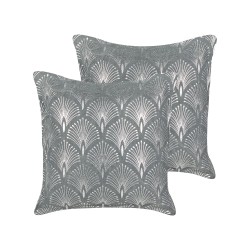Zestaw 2 poduszek dekoracyjnych HOYA Bawełna 45 x 45 cm Szary Wzór geometryczny