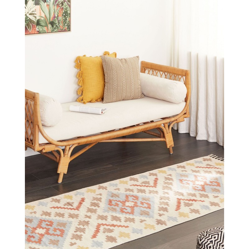 Dywan bawełniany kilim 80 x 300 cm wielokolorowy ATAN