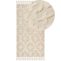 Dywan bawełniany 80 x 150 cm beżowy ITANAGAR