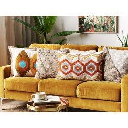 Poduszka dekoracyjna MAJRA Bawełna 40 x 60 cm Kolorowy Wzór geometryczny