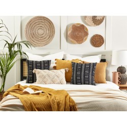 Zestaw 2 poduszek dekoracyjnych BENZOIN Bawełna 45 x 45 cm Czarny Wzór geometryczny