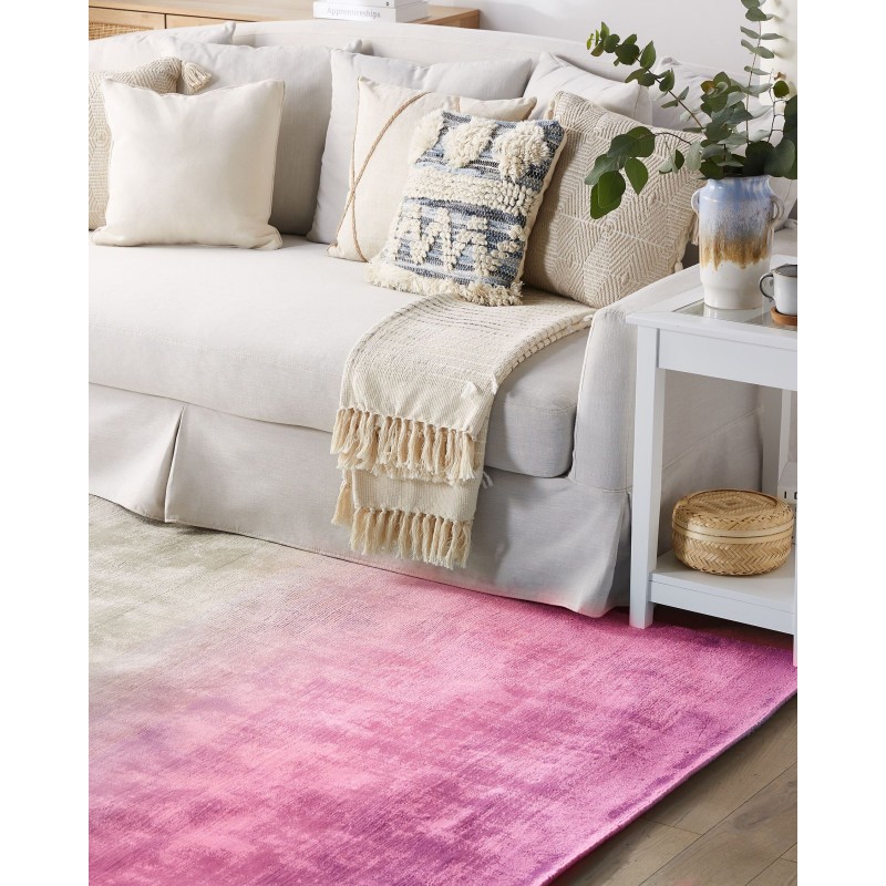 Dywan wiskozowy 140 x 200 cm różowo-szary ERCIS