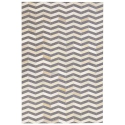 Dywan skórzany 140 x 200 cm szaro-beżowy BAGGOZE