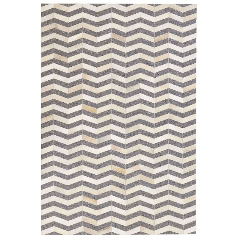 Dywan skórzany 140 x 200 cm szaro-beżowy BAGGOZE