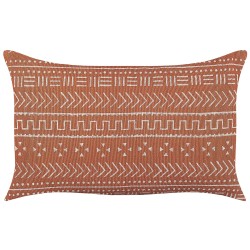 Poduszka dekoracyjna ORLAYA Bawełna 55 x 35 cm Pomarańczowy Wzór geometryczny