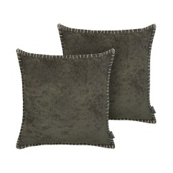 Zestaw 2 poduszek dekoracyjnych MELUR 45 x 45 cm Szary Jednolity