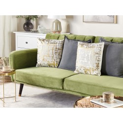 Zestaw 2 poduszek dekoracyjnych GARDENIA Bawełna 45 x 45 cm Złoty Wzór abstrakcyjny