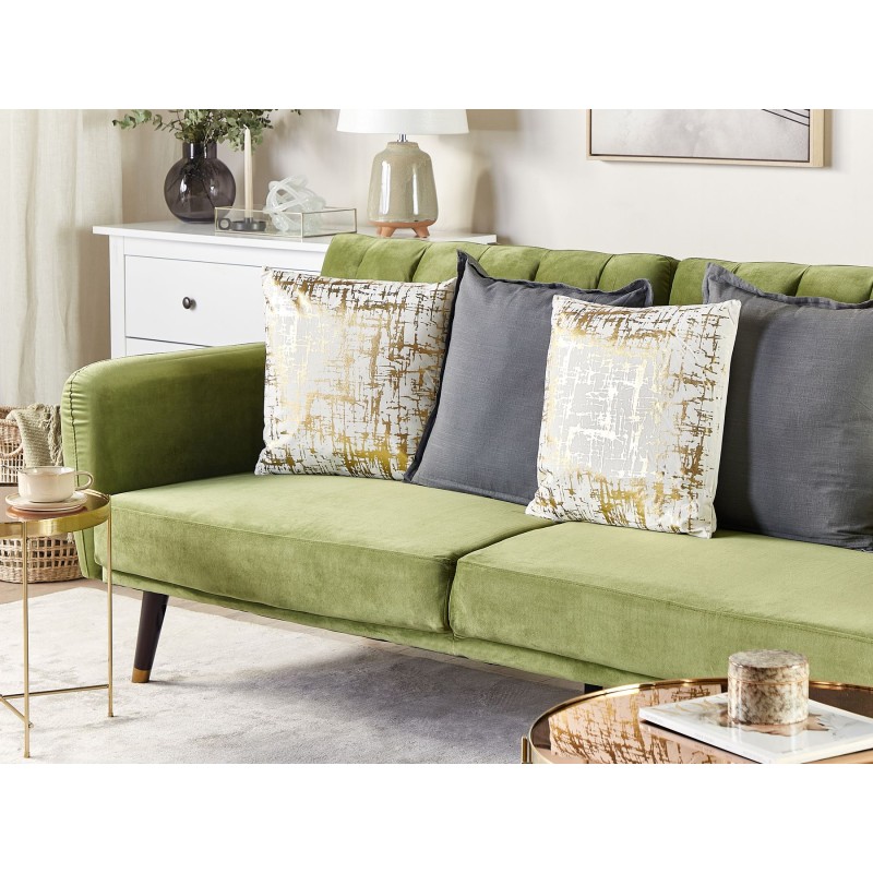 Zestaw 2 poduszek dekoracyjnych GARDENIA Bawełna 45 x 45 cm Złoty Wzór abstrakcyjny