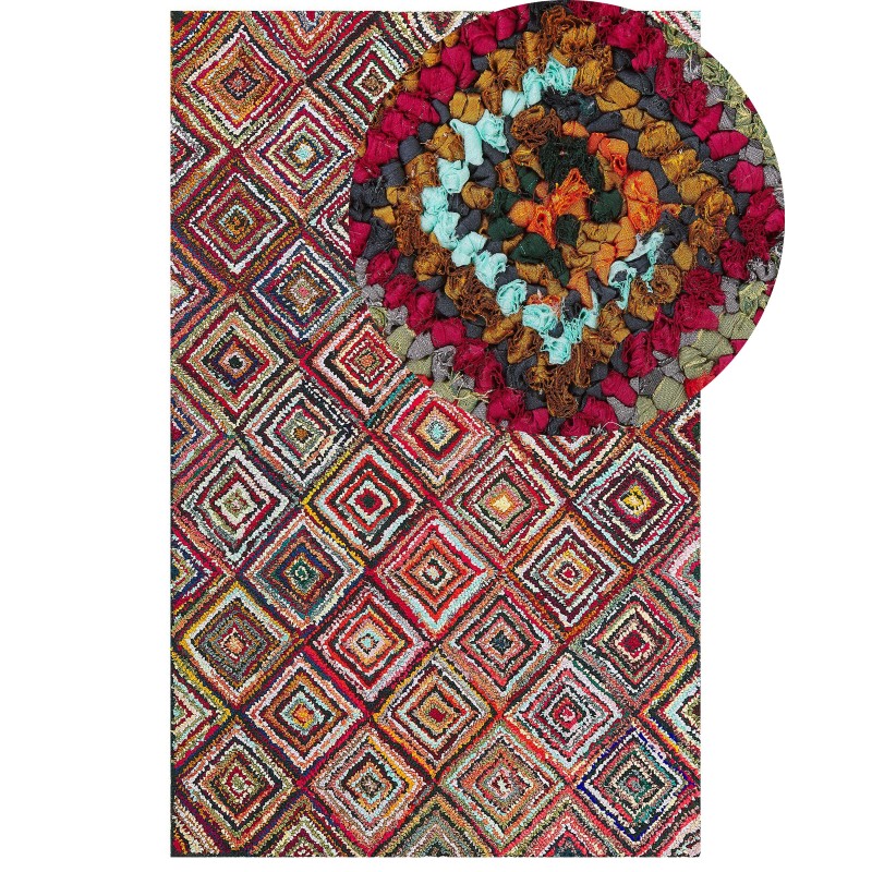 Dywan bawełniany 140 x 200 cm wielokolorowy KAISERI