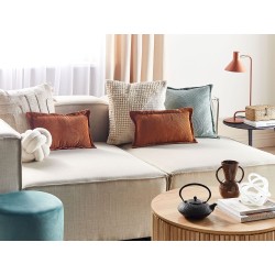 Zestaw 2 poduszek dekoracyjnych ZINNIA Sztruks 47 x 27 cm Złoty brąz Jednolity