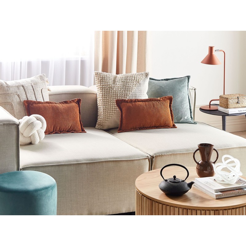 Zestaw 2 poduszek dekoracyjnych ZINNIA Sztruks 47 x 27 cm Złoty brąz Jednolity