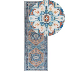 Dywan 80 x 240 cm niebiesko-pomarańczowy RITAPURAM