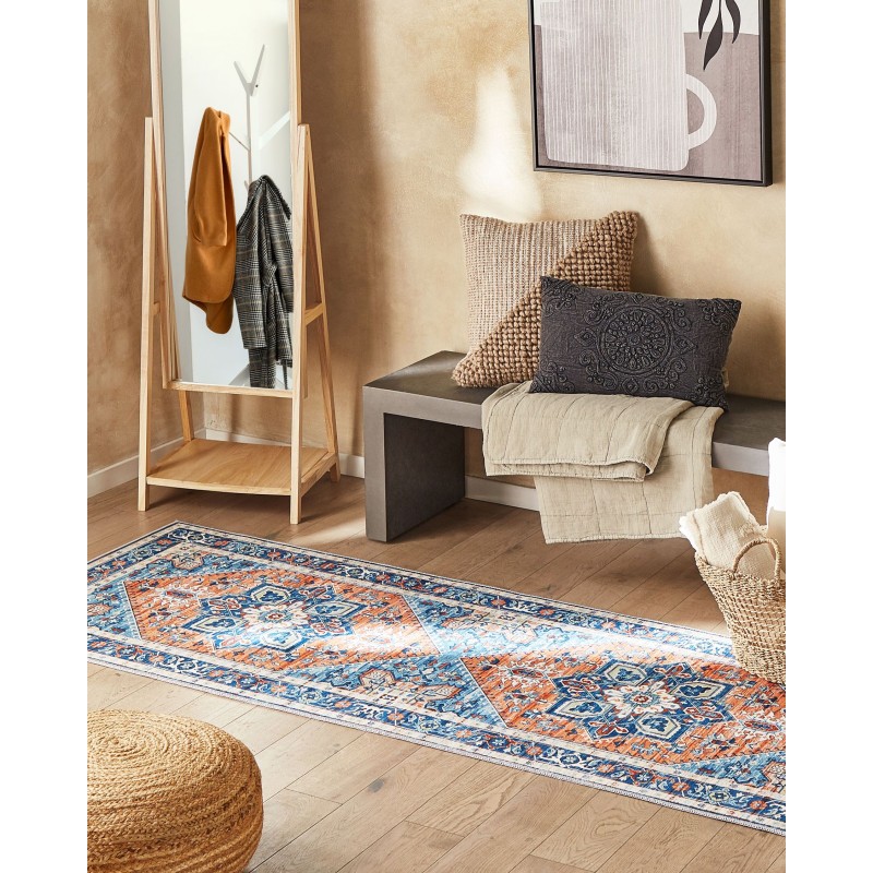 Dywan 80 x 240 cm niebiesko-pomarańczowy RITAPURAM