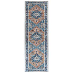 Dywan 80 x 240 cm niebiesko-pomarańczowy RITAPURAM