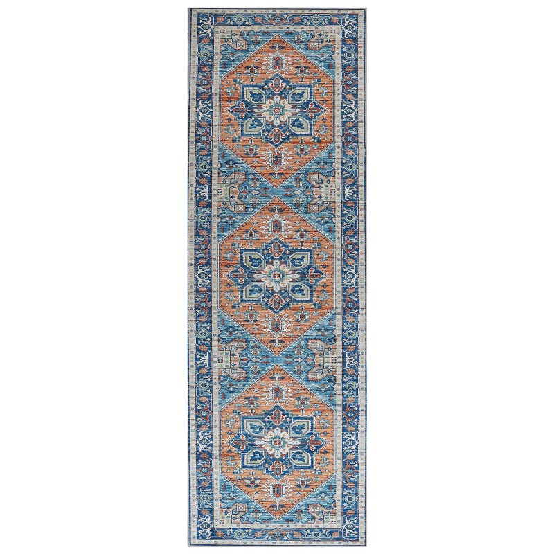 Dywan 80 x 240 cm niebiesko-pomarańczowy RITAPURAM