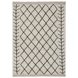 Dywan bawełniany 160 x 230 cm beżowy z czarnym BOZKIR