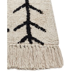 Dywan bawełniany 160 x 230 cm beżowy z czarnym BOZKIR