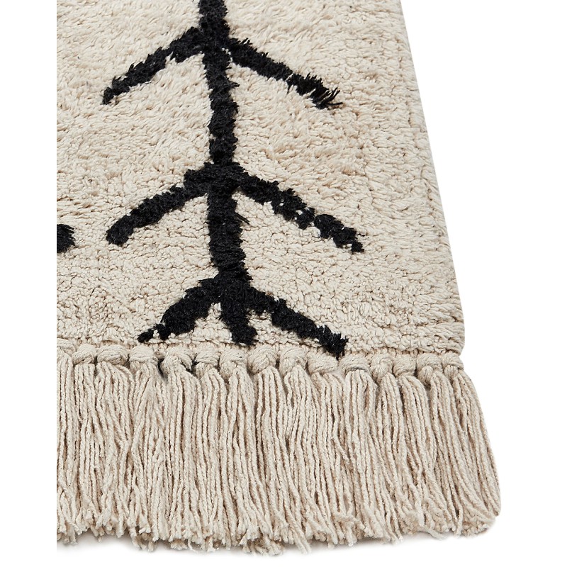 Dywan bawełniany 160 x 230 cm beżowy z czarnym BOZKIR