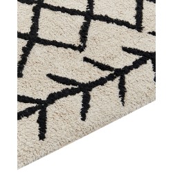 Dywan bawełniany 160 x 230 cm beżowy z czarnym BOZKIR