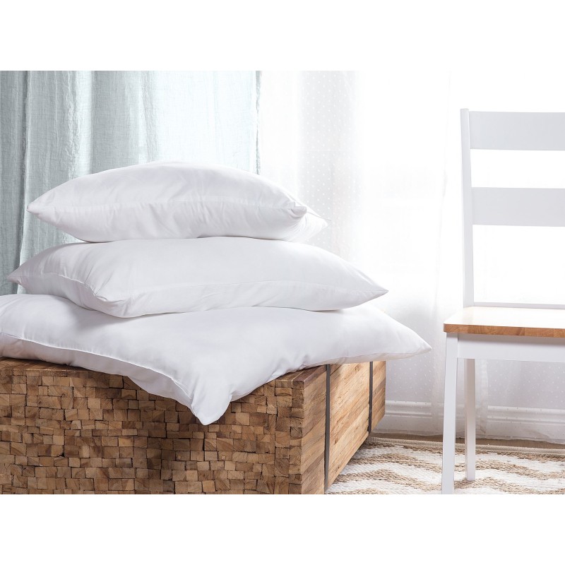 Zestaw 2 poduszek ERRIGAL Niska Mikrofibra 50 x 60 cm Biały