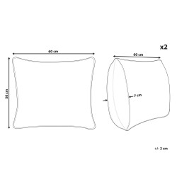 Zestaw 2 poduszek ERRIGAL Niska Mikrofibra 50 x 60 cm Biały