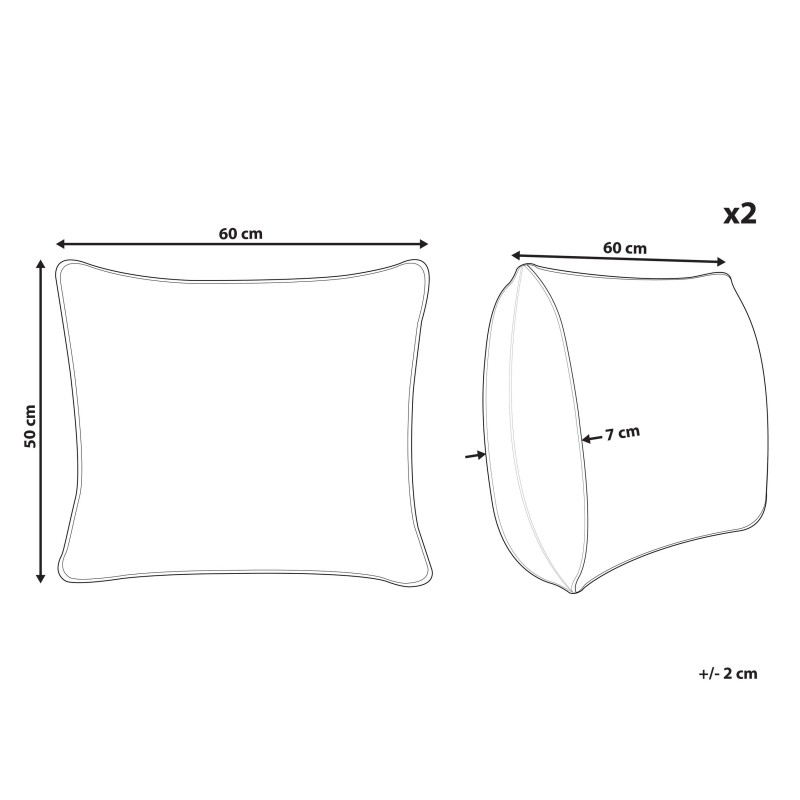Zestaw 2 poduszek ERRIGAL Niska Mikrofibra 50 x 60 cm Biały