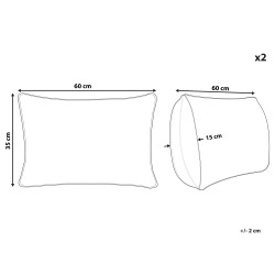 Zestaw 2 poduszek dekoracyjnych CRODYLINE Welur 35 x 60 cm Różowy W paski