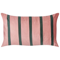 Zestaw 2 poduszek dekoracyjnych CRODYLINE Welur 35 x 60 cm Różowy W paski