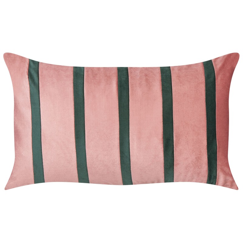 Zestaw 2 poduszek dekoracyjnych CRODYLINE Welur 35 x 60 cm Różowy W paski