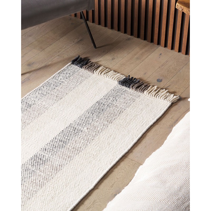 Dywan wełniany 80 x 150 cm złamana biel EMIRLER
