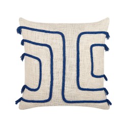 Zestaw 2 poduszek dekoracyjnych PLEIONE Bawełna 45 x 45 cm Granatowy Wzór geometryczny